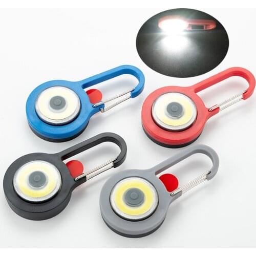3-mode COBLED night camping LED carabiner light keychain hanging flashlight flashlight safety warning walking light
