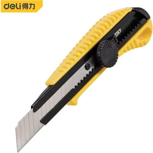 Deli Cutter Wall Paper Cutting Utility Knife Steel Alloy 18mm SK5 Cutter Razor Blade Retractable Paper Cutter School Stationery