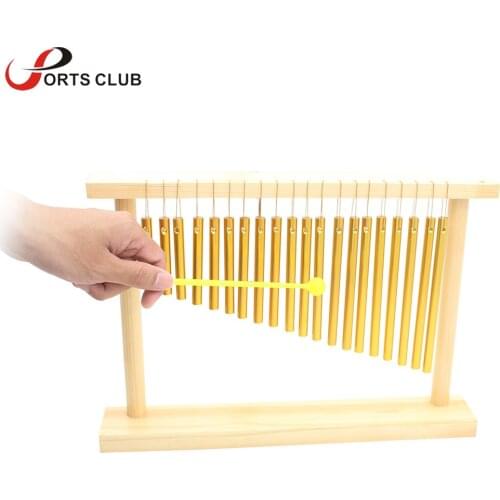 High Quality 20-Tone Table Top Bar Chimes 20 Bars Single-row Musical Percussion Instrument With Wood Stand Stick