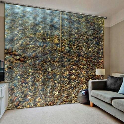 High quality custom 3d curtain fabric liver stone curtains for bedroom living room blackout curtains