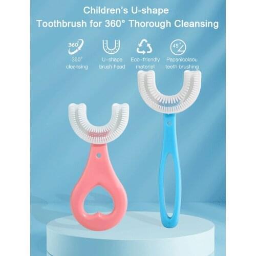 U-shape Toothbrush For 360° Thorough Cleansing Baby Soft Infant Tooth Teeth Clean Brush Oral Health Care for 0-12 years olds
