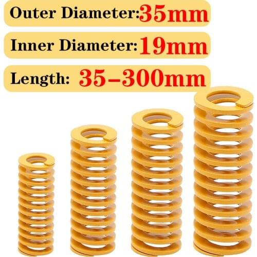 1 Pieces, Loading Die Mold Spring, 35mm Outer Diameter, 35-300mm Long, Heated Bed Springs, TF 35*17.5*L, Yellow