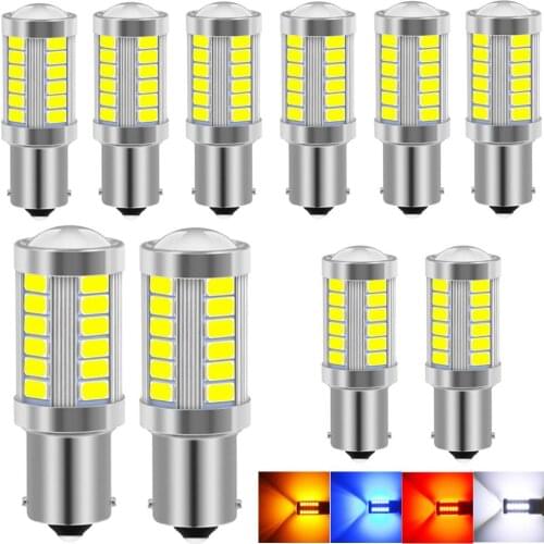 10x BAU15S PY21W Front Rear Turn Signal Bulb Led Amber Yellow 5630 Chipset 33SMD for audi a4 b8/ford focus mk2/BMW e39/peugeot
