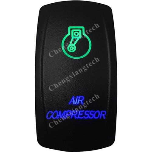 12v/24v Waterproof Marine Grade Boat Car 5P SPST ON-OFF Up Green & Down Blue Led Light Rocker Toggle Switch Air Compressor