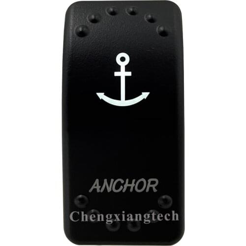 12v/24v Car Boat ANCHOR Rocker Switch White Led Light 3 Pin SPST On Off Replacement for Carling ARB STYLE Waterproof IP66