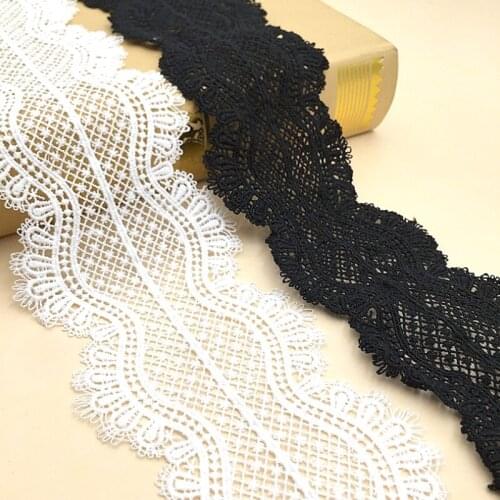 14 Yards 8cm Embroidery Milk Fiber Lace Fabric Dress Decoration Needlework Sewing Patchwork DIY Handmade Accessories 260