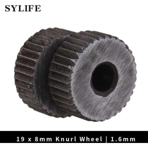 2Piece 1.6mm Pitch 19mm OD Single Straight Coarse Pattern Linear Knurling Wheel