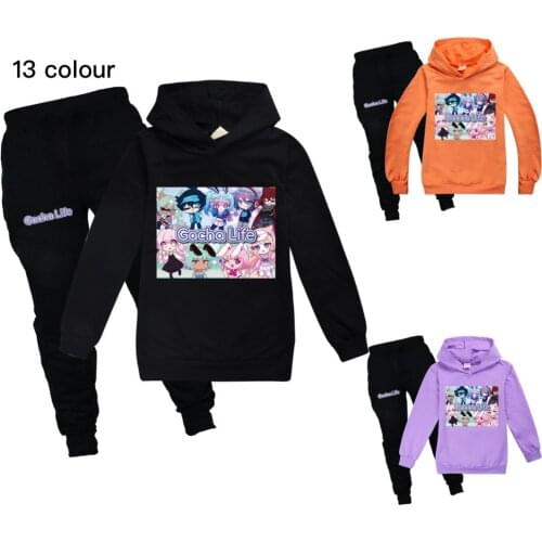 2021 Gacha Life Fashion Kids Boutique Clothing Wholesale Baby Wear Boys Sweatershirt+ Casual Pants Suit Teenage Kids Tshirt Suit