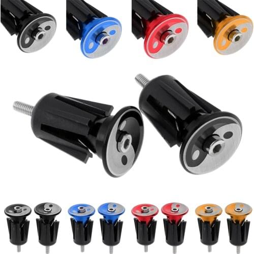 2X Aluminum Alloy Handlebar Grips Bar End Plugs Cap f/ MTB Road Bike Cycling