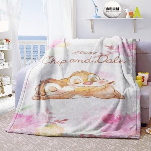 Disney Chip Dale Anime Figures Cartoon Product Cosplay Accessories Customized Blanket Warm Home Bed Unisex Gifts