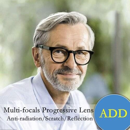 ADD Multi-focal Progressive Prescription Lens Anti-Blue-ray/UV/Radiation Aspheric Diopter Myopia Hyperopia Presbyopia Lens