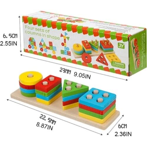 Q9QB Childrens Simulated Puzzle Wooden Stacking Educational Toy with Cartoon Ocean Pattern Portable Educational Toys
