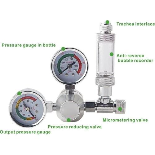 Co2 Aquarium Regulator Carbon Dioxide Reducing Valves Durable Safe for Fish Tank Home Accessories