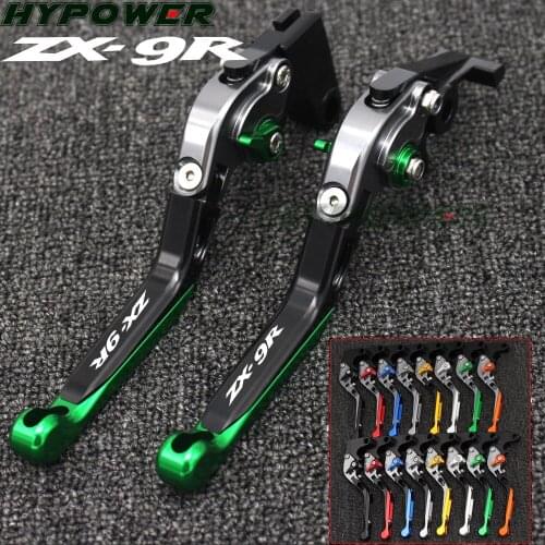 For Kawasaki ZX9 ZX-9 1994-1997 1995 1996 1997 With Logo(ZX9R) Green+Titanium CNC New Adjustable Motorcycle Brake Clutch Levers