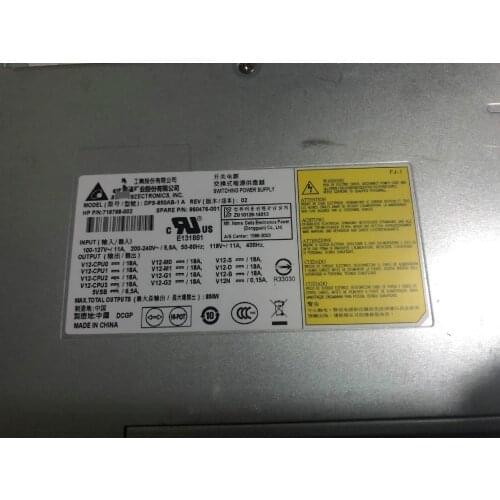 For HP Z840 Workstation Power 850W 719798-001 758469-001 DPS-850AB-1A