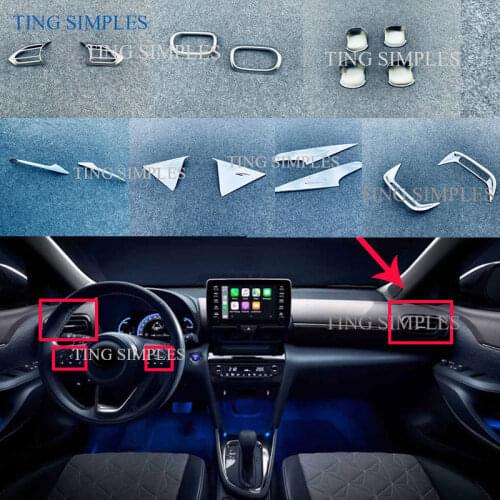 For Toyota Yaris Cross (XP210) 2020 2021 ABS Chrome Steering Wheel Panel Cover Bezel Trim Insert Badge Molding Garnish