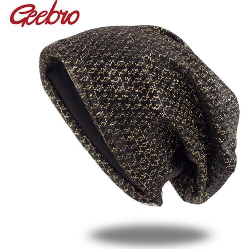 Geebro New Arrival Fashion Caps For Man Women Hats Girls Female Beanies Turban Wraps Unisex Slouchy Skullies Bonnets DQ916