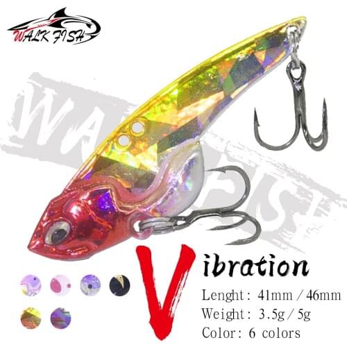 WALK FISH 3.5G/5G VIB Vibration Fishing Lure Sinking Artificial Bait Fishing Baits Wobbler Long Shot Bait Winter Fishing Tackle