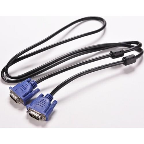 1PC 1.5M 5FT 15 PIN VGA HDB15 SUPER VGA SVGA M/M Male To Male Connector Cable Cord Extension Monitor FOR PC TV