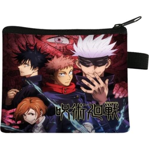 Anime Jujutsu Kaisen Yuji Itadori Student Boys Girls Wallet Card Bag Multifunction Portable Key Bag Small Wallet Purse