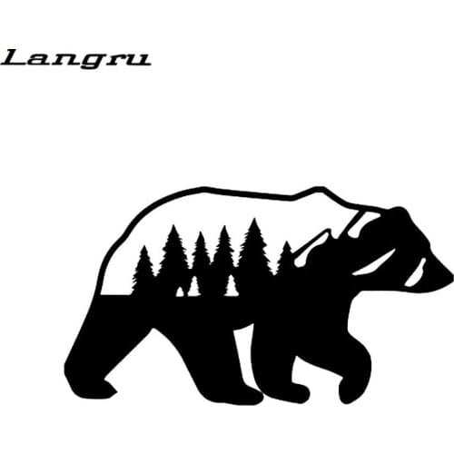 Langru 15*8.4CM Lovely Bears Silhouette Decoration Car Sticker High Quality Vinyl Accessories Jdm