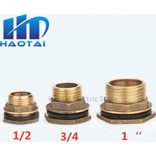 Brass inner and outer wire water tank joint 1 / 2 drain outlet water tower water tank fish tank water bucket accessories