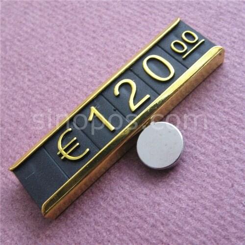 Magnet Metal Frame Combined Price Tags, apparel suit coat garment jewelry numeral cubes shelves wall display window alloy signs