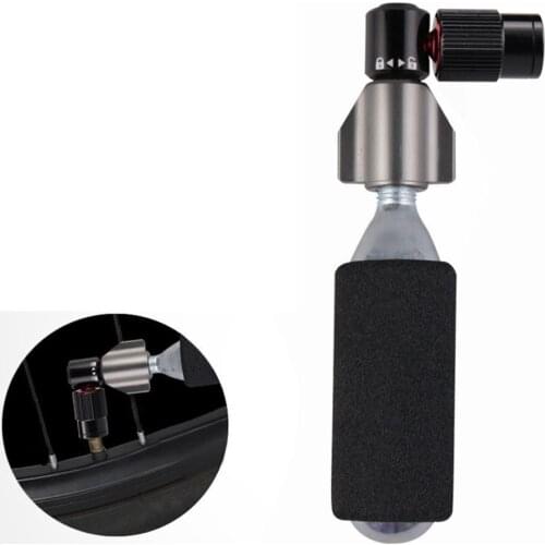 Mini Bicycle Pump CO2 Air Nozzle Aluminum Alloy Valve Adapter on For AV FV Portable Quick Inflatable Bottle Valve Road Bike Pump