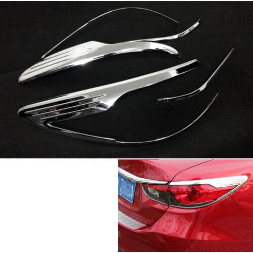 New 4Pcs ABS Car Rear Tail Light Lamp Cover Trim Garnish Moulding Eyelid For Mazda 6 Atenza 2014-15