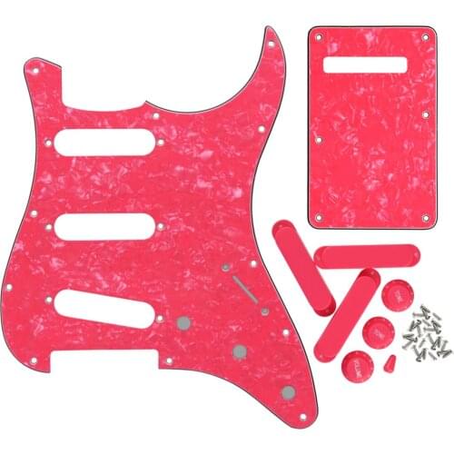 NEW Set of SSS Pickguard 11 Holes Tremolo Back Plate Pickup Covers 2T1V Knobs Switch Tips for Strat Guitar Parts Accessories