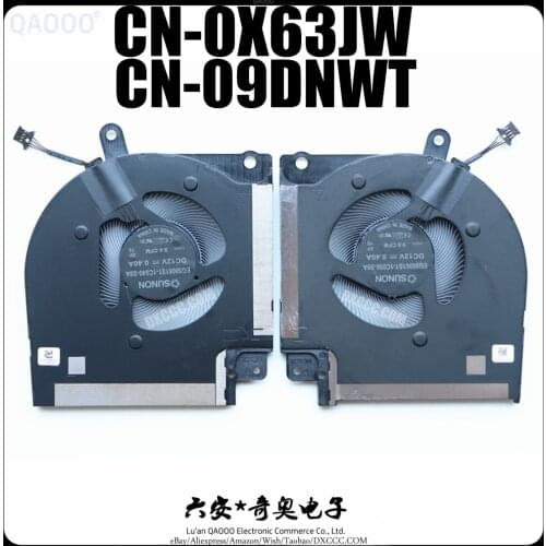 QAOOO CN-0X63JW CN-09DNWT FOR DELL ALIENWARE X17 / X17 R1 CPU + GPU COOLING FAN EG50061S1-1C050-S9A EG50061S1-1C040-S9A