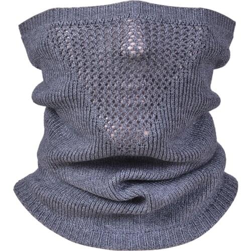 Unisex Winter Woolen Hollow Filter Cover Face Windproof Riding Headscarf Womens Knit Fake Collar Neck Guard Warm Scarf O97
