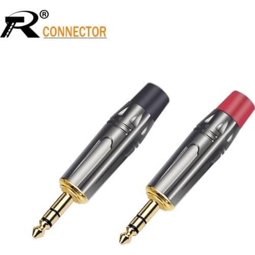 1pair/2pcs 3.5mm jack OD=12.8mm Microphone Audio Connector Stereo Male Plug Assembly Gunmetal Plated Speaker Plug