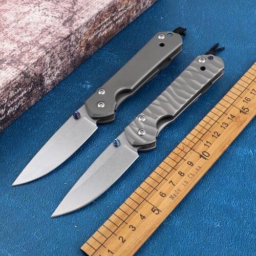 Folding knife Samll CR Sebenza Damascus/D2 Blade Titanium handle EDC/Outdoor/Camping/Fishing/Kitchen/Pocket Knife