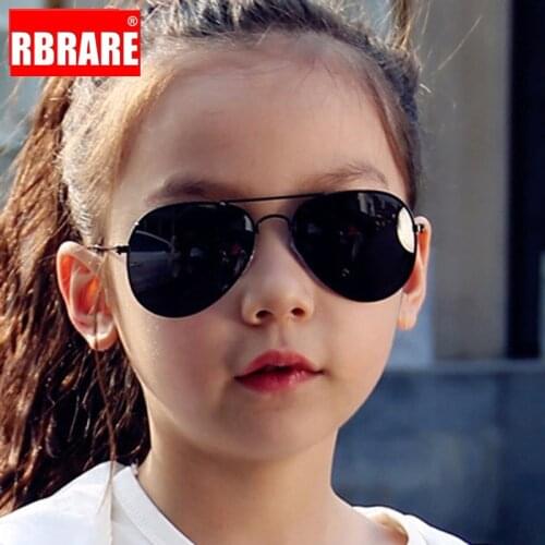 RBRARE Classic Sunglasses Girls Boys Colorful Mirror Children Glasses Metal Frame Kids Sun Glasses Oculos Infantil