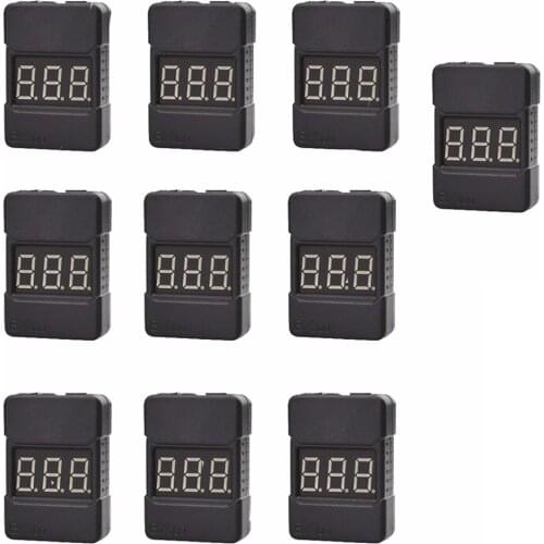 F18255-10 10PCS BX100 1-8S Lipo Battery Voltage Tester/ Low Voltage Buzzer Alarm/ Battery Voltage Checker with Dual Speakers