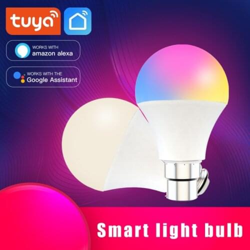 Wifi Smart Light Bulb Tuya Smart Home Control Dimmable RGBW Lamp E27 B22 Work With Alexa Google Home LED Smart Lamp Dropship