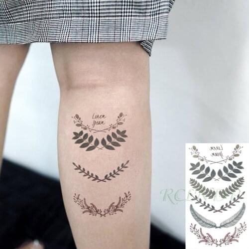 Waterproof Temporary Tattoo Sticker Olive branch Leaf Flower Plant Fake Tatto Flash Tatoo Hand Arm Body Art for Kids Men Women