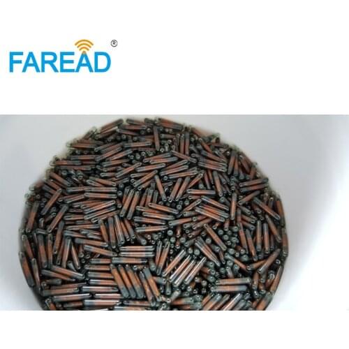 X40pcs LF RFID Glass tag transponder 2*8mm/2*9mm 134.2KHz frequency FDX-B standard microchip for turtle snakes with ICAR number