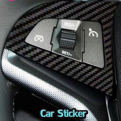 Carbon Fiber Steering Wheel Protective Cover Stickers Interior Moulding For C/hevrolet H/olden M/alibu 12 13 14 2Pcs decoration