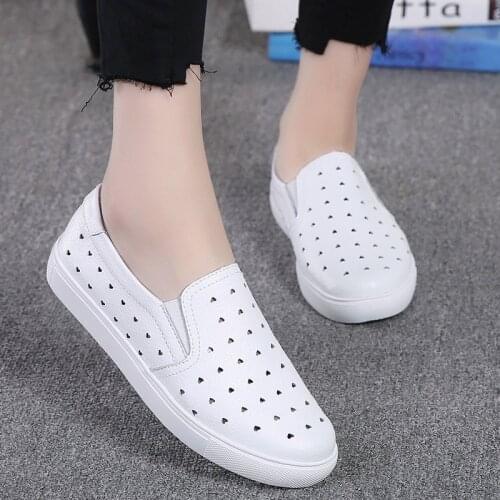 Large Size Womens Shoes Slip-on Lofter Flat White Shoes Womens Flat Casual Shoes Womens Casual Sneakers