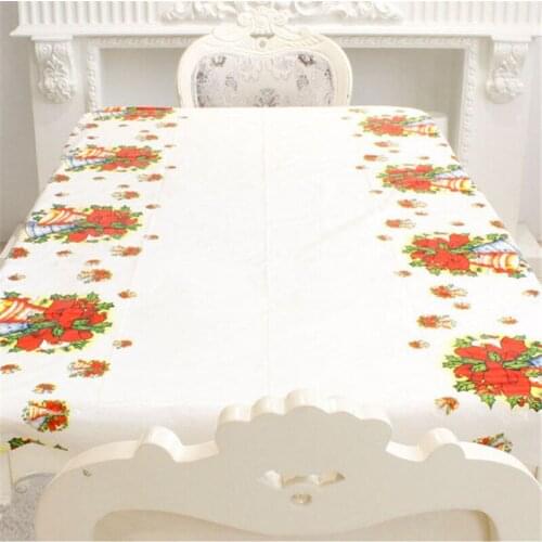 1PC Disposable Christmas Tablecloth Cartoon PVC Table Cloth Christmas New Year Party Table Decoration Festival Tableware 972662