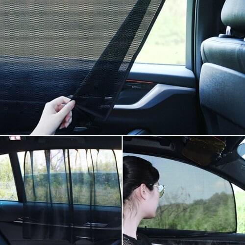 2X Car Front Rear Window Sunshade Universal Mesh Curtain Breathable Window Sun Shade Anti-mosquito Window Curtain Sun Protection