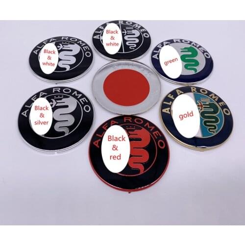 200pcs 100pcs 50pcs 30pcs 20pcs 7.4cm full chrome Color ALFA ROMEO Car Logo emblem Badge sticker for Mito Specials sale 74mm
