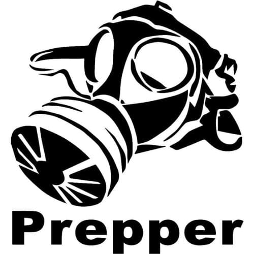 21.2CM*22.9CM Gasmask Prepper Car Truck Window Bumper Vinyl Car Styling Accessories Motorcycle Car Stickers Black Sliver C8-0927