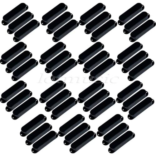 45Pcs Black Plastics Single Coil Pickup Covers Closed Solid For Fender Strat Guitar Replacement