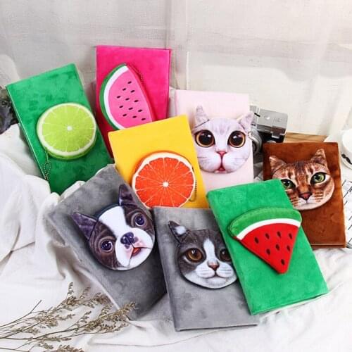 A5 Cotton Plush Notebook Cartoon Creative Diary Multi-series Personality Cute Notebooks Coin Purse Notepad
