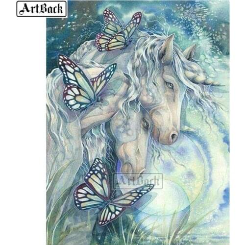Man square / round 5d diamond painting unicorn butterfly watercolor animal diamond mosaic horse diy 3d diamond embroidery 40x50