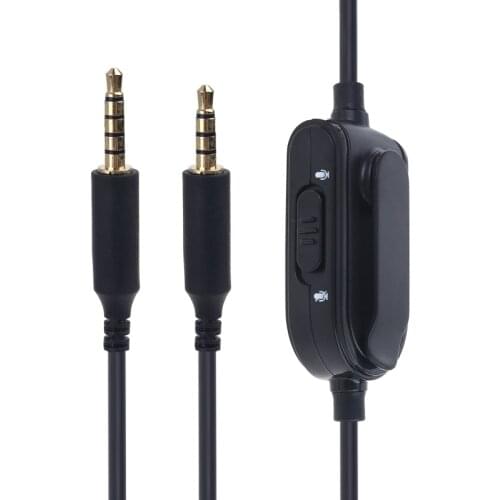 Black -Audio Earphone Cable for -Logitech -Astro A10 A40 G233 G433 Gaming Headset wired headphones -Audio Cable