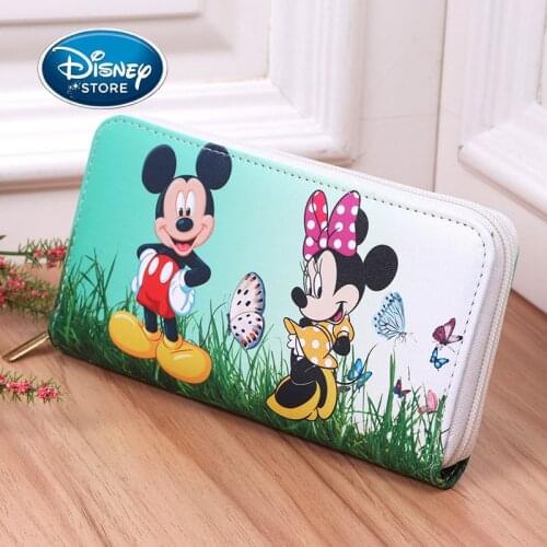 Disney Cartoon Mickey Mouse Minnie Ladies PU Leather Cute Girl Wallet For Children Frozen Elsa Princess Anna Coin Purse Bag